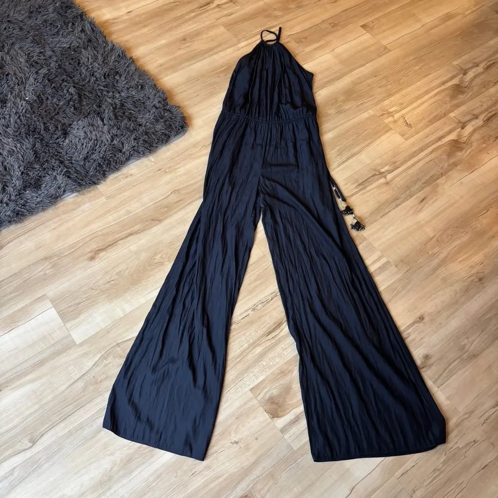 Calypso St. Barth Campina Halter Jumpsuit Navy